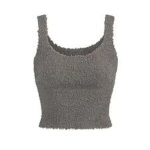 Skims Kim Kardashian Woman’s Cozy Knit Tank Smoke/Grey Size L/XL